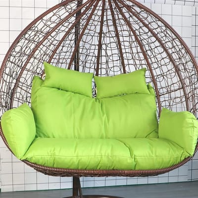 Terrasstoelkussen Rond - Hangstoel Kussen - Ontspannen Buiten - Verstelbare Hoofdsteun - 150 cm Diameter - Groen
