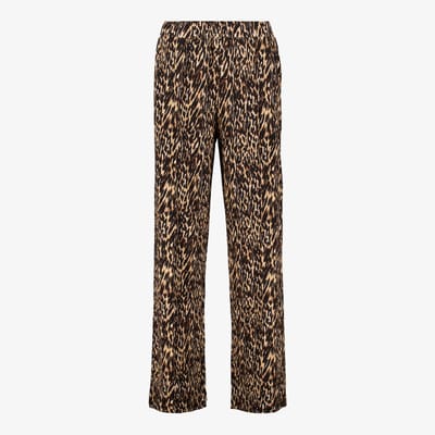 TwoDay dames pantalon met panterprint bruin beige - Maat XS