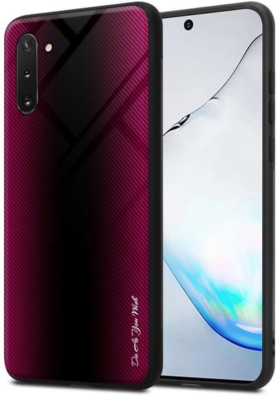 Cadorabo Hoesje geschikt voor Samsung Galaxy NOTE 10 in PAARS ROZE - Beschermhoes gemaakt van TPU silicone Case Cover en achterkant van gehard glas