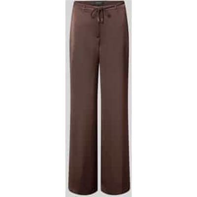 Glanzende wide fit broek met strikceintuur