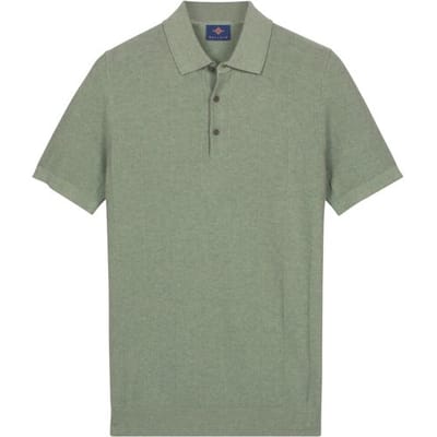 Baileys Polo Structure Drop Needle Tight Knit Short Sleeve Misty Green / male