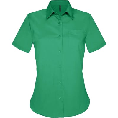 Kariban Overhemd in onderhoudsvriendelijk polykatoen-popeline korte mouwen dames K548 - Forest Green - S