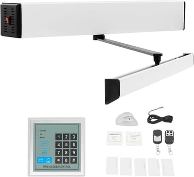 Elektrische deuropener - Automatische deurkit - Toegangscontrole - Krachtige aandrijving - Max 110KG - Zilver