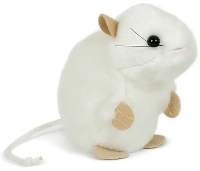 Pluche knuffel muis - wit - 13 cm - muizenknuffel - knuffeldier - muisje - knaagdieren - Muizen speelgoed of decoratie knuffels