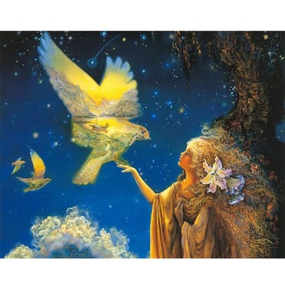 Peinture diamant thème arbre et oiseau elfe, perceuse complète 5D à faire soi-même, broderie au point de croix 20X30CM beige