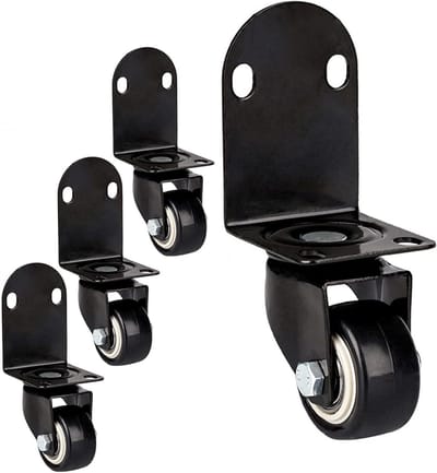 Zwenkwielen met Rem - Möbelrollen Industriële wielen - Meubels Verplaatsen - Stil en Vloervriendelijk - 2 inch - Zwart
