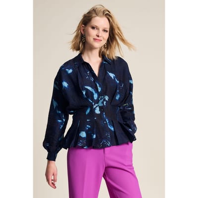 POM Amsterdam Blouse - Feathers And Florals Maat: 34 | Blouses Outlet | Dames | Blauw