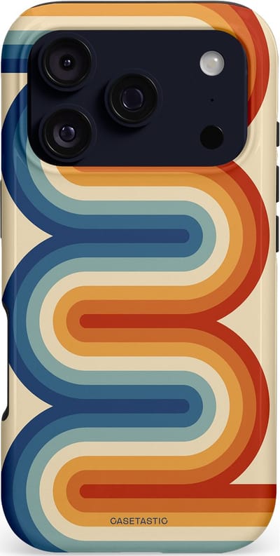 Casetastic hoesje geschikt voor Apple iPhone 17 Pro - MagSafe - Dubbellaagse bescherming - Vintage Boog - Fashion Case - Zand Terracotta Petrol Goud
