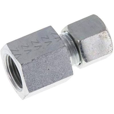 G 3/8'' x 10L Verzinkt Stalen Rechte Snijring Koppeling 315 Bar DIN 2353