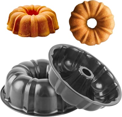 Tulbandvormen 24 cm set van 2 - Taartvorm met antiaanbaklaag van koolstofstaal