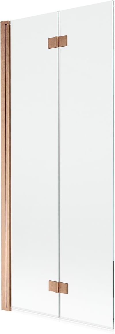 Mexen Mist badwand 2-delig links 80 x 150 , transparant, geborsteld koper - 8A9-080-002-65-00-L
