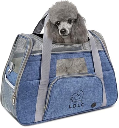 Dieren Transporttas - Reismand Kat Hond - Veilig Vervoer - Ademend Ontwerp - 51 x 23 x 35 cm - Blauw