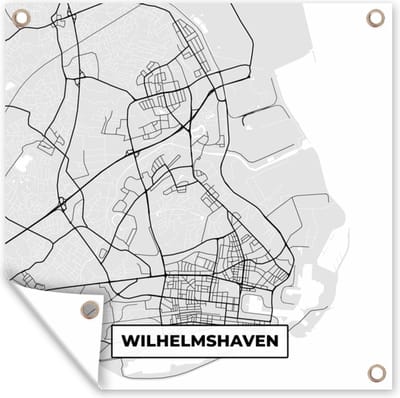 Tuin poster Stadskaart - Duitsland - Plattegrond - Wilhelmshaven - Kaart - 200x200 cm - Tuindoek