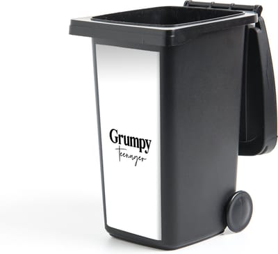 Container sticker Kind - Spreuken - Zwart - Wit - Quotes - Grumpy teenager - 44x98 cm - Kliko sticker