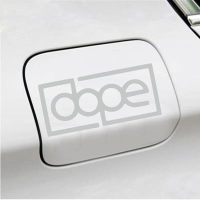 Bumpersticker - Dope - 6,8 X 14,8 - Licht Grijs