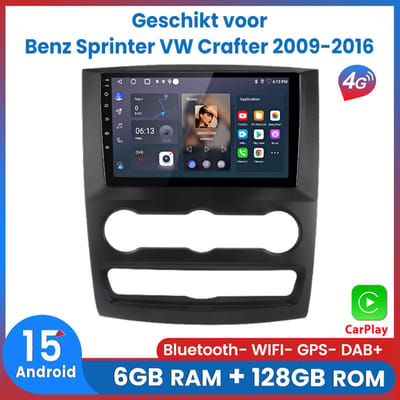 Awesafe Autoradio - Geschikt voor Mercedes Benz Sprinter VW Crafter 2009 t/m 2016 - Draadloos Apple Carplay & Android - 8 Kern V1PRO Versie - Ram 6GB + Rom 128GB - Radio scherm met Navigatie GPS - 2009 2010 2011 2012 2013 2014 2015 2016