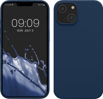 kwmobile telefoonhoesje geschikt voor Apple iPhone 14 - Hoesje met siliconen coating - Smartphone case in marineblauw