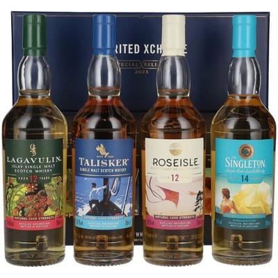 The Single Malts of Scotland SPIRITED XCHANGE Single Malt Whisky Collection Pack Special Releases 2023 56,9% Vol. 4x0,2l in geschenkverpakking
