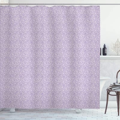 ABAKUHAUS Douchegordijn – Scroll-Art krullende bladeren – 175×200 cm – licht mauve