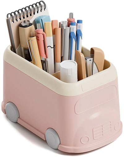 Dailygoods- Bureau Organizer - Schattige Auto Vorm - Drie Compartimenten - Pennenhouder - Bureau Accessoires - Grote Capaciteit - Gemakkelijke Toegang