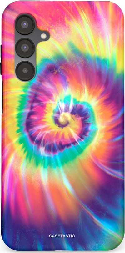 Casetastic hoesje geschikt voor Samsung Galaxy A16 - Dubbellaagse bescherming - Kleurrijke draaikolk - Fashion Case - Donkerblauw Roze Goud Lavendel