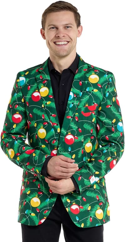 OppoSuits Men's Christmas Tree with Lights Blazer - Kerst jasje - Verkleedkleding - XMAS - Fout Kerstpak - Maat EU 48