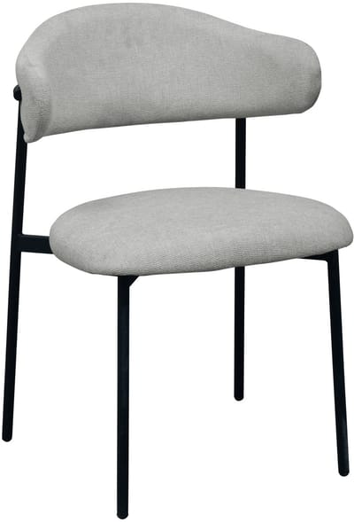ExitoDesign MILOS - Eetkamerstoel - Jasmin Szary Stoffen Bekleding - Zwarte Metalen Poten