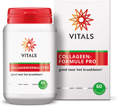 Vitals Collageenformule Pro voor kraakbeen - 60 capsules. Aangevuld met Ester-C®, voor aanmaak van collageen en goed voor kraakbeen.