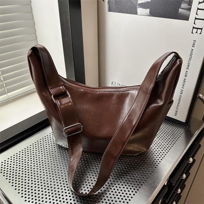 Sac Tendance Grande Capacité Texture Rétro Décontracté Tout-Terrain Sac Sac à Main pour le Travail Bandoulière Unique gray