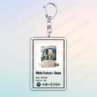 Populaire Zangeres Olivia Muziek Sleutelhangers voor Vrouwen Accessoires Tas Man Ik Heb Rommelige Duik Kunstenaar Dean Lied Sleutelring Sieraden Fans Cadeaus white