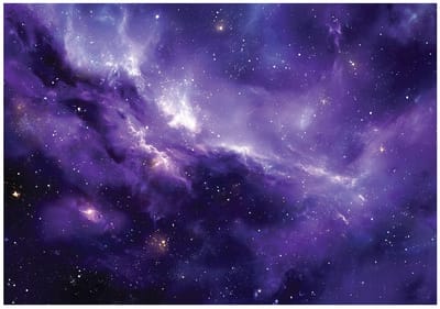 WALLARENA - Behang 150x105 cm - Fotobehang - Vliesbehang - paarse ruimte met sterren - voor kinderkamer - halfmatte afwerking - paars