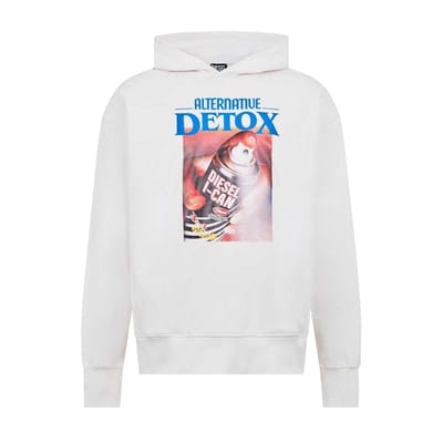 Diesel Unisex Graphic Print Regular Hoodie voor volwassenen (Wit)