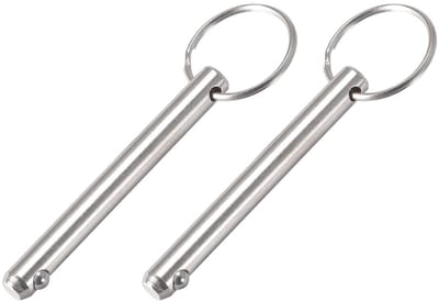 Korte Snelsluitpennen (8mm x 70mm) 2 stuks van Koolstofstaal - Ideaal voor Scheepsbouw, Bootaccessoires en Maritieme Toepassingen