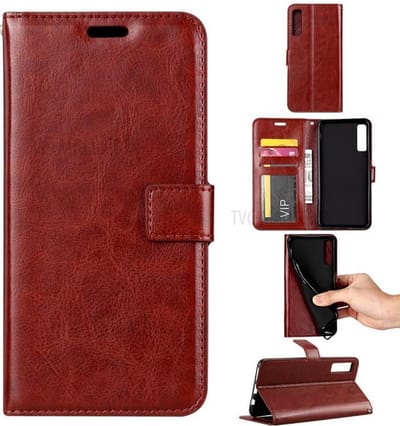 Bookcase Geschikt voor: Samsung Galaxy A9 2018 - Bruin - portemonnee hoesje