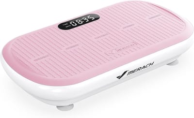 Krachtige Trilplaat - Vibratieplatform Fitness - Spierversteviging Thuis - 13mm Hoge Amplitude - Tot 200kg Belasting - Roze
