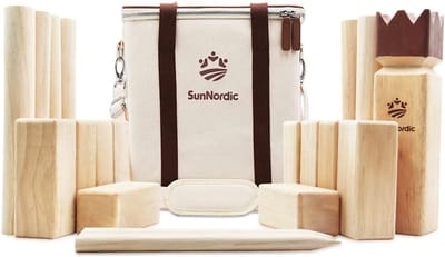 Werpspel Set - Viking Spel - Buiten Spelen - Duurzaam Rubberhout - 31x32x21 cm - Natuurlijk Hout