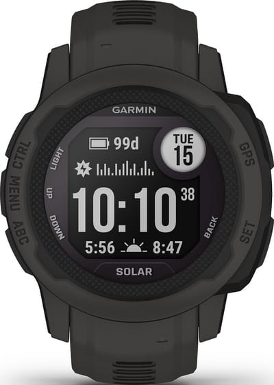 Garmin Instinct 2S Solar - Sporthorloge met GPS - Smartwatch voor heren - Zon Oplaadbaar - 40mm - Graphite