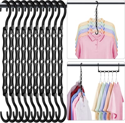 Kledinghanger - 12 stuks Kledingkast organizer - 5 gaten hangers - Ruimtebesparend voor studentenkamer