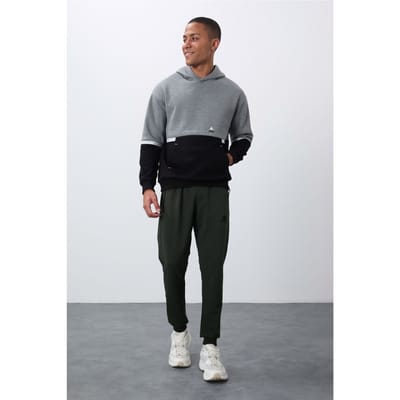 Heren Kleurblok Capuchon Sweatshirt