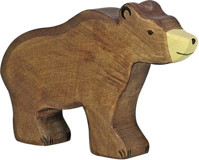 HOLZTIGER Wildernis - Bruine Beer - 15X3X11Cm - Houten Figuur - Handgemaakt