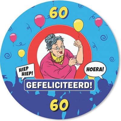 Muismat rond 20x20 cm - Mousepad Verjaardag - Vrouw - 60 Jaar - Jubileum - Ronde muismatten