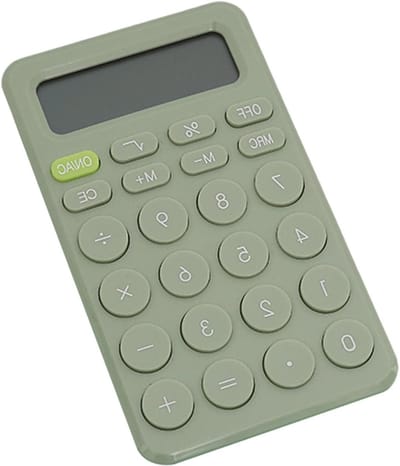 Mini Rekenmachine - Zakrekenmachine - Rekenen Leren - Compact en Draagbaar - 143x83mm - Gazongroen