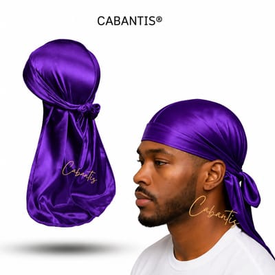 Cabantis® Durag Heren – Satijn Waves Cap – Anti-Haarbreuk – Lange Banden – Ademend – Unisex – Paars