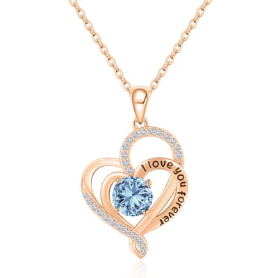 QoF Kristal Hart Blauw I Love You Forever – Lengte 45cm