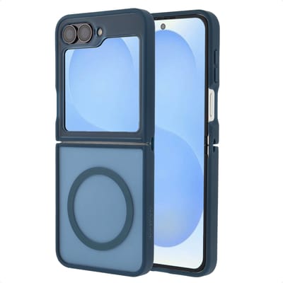 imoshion Hoesje - Geschikt voor Samsung Galaxy Z Flip 7 FE - Color Guard Backcover met Magnetische Ring - Donkerblauw