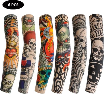 Livano Tattoo Sleeve - Voor Volwassenen - Mouw - Tatoeage - Arm Warmer - Zonbescherming - UV Beschermend - 6 Stuks