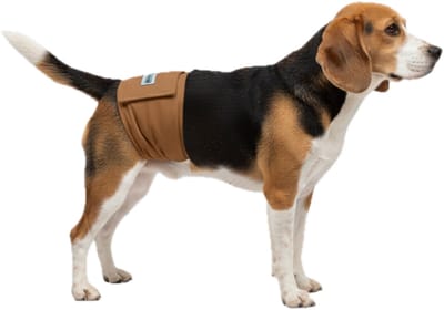 Hondenluier voor reutjes - Bruin - Maat L - Wasbaar - Verstelbaar 51-64 cm - bij incontinentie of ongewenst markeringen gedrag hond