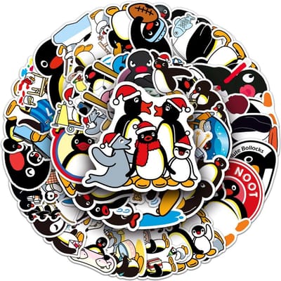50 stuks Pingu Graffiti Stickers Koffer Waterbeker Schrijfwaren Mobiele Telefoon Auto Scooter Laptop Koelkast Decoratie Doe-het-zelf Stickers