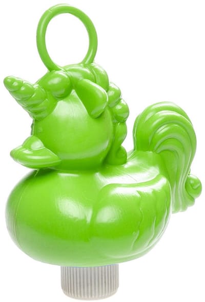 Duckiez eenhoorn badeendje badspeelgoed - groen - 15 x 7 cm - Met oogje voor het hengelspel - kunststof