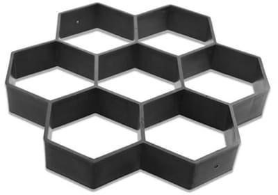 Betonvorm Tuinpad - Gietvorm Bestrating - Tuin Decoratie - 7 Raster Ontwerp - 30 x 30 cm - Zwart